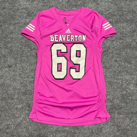 adidas Tops - Adidas Beaverton Oregon Football Game Day Jersey Womens 2XL XXL Pink #69 Graphic
